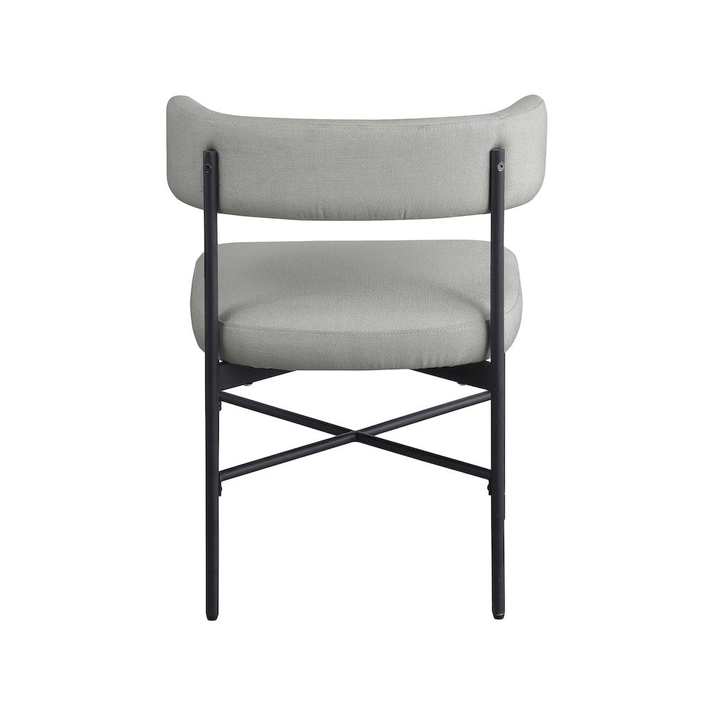 Rivage Light Grey Durable Linen Textured Fabric Dining Chair, Set of 2
