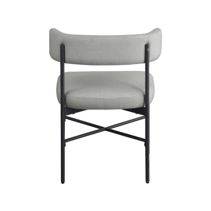 Rivage Light Grey Durable Linen Textured Fabric Dining Chair, Set of 2