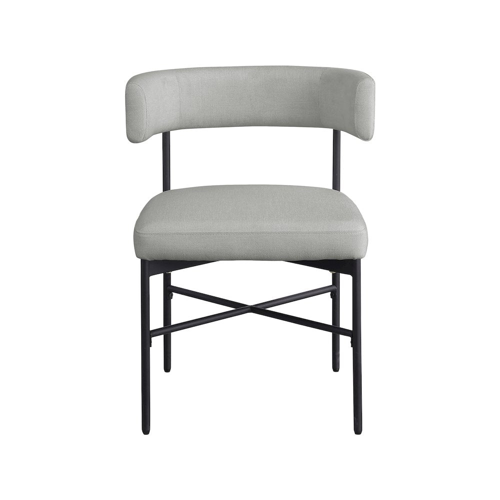 Rivage Light Grey Durable Linen Textured Fabric Dining Chair, Set of 2