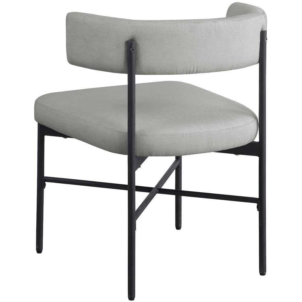 Rivage Light Grey Durable Linen Textured Fabric Dining Chair, Set of 2