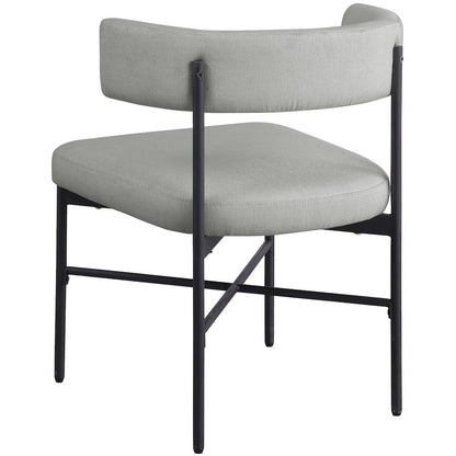 Rivage Light Grey Durable Linen Textured Fabric Dining Chair, Set of 2