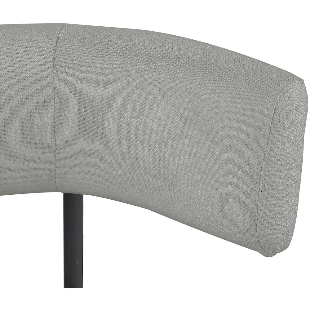 Rivage Light Grey Durable Linen Textured Fabric Dining Chair, Set of 2