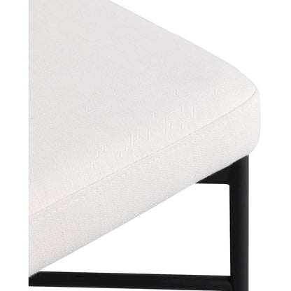 Rivage Cream Durable Linen Textured Fabric Stool, Set of 2