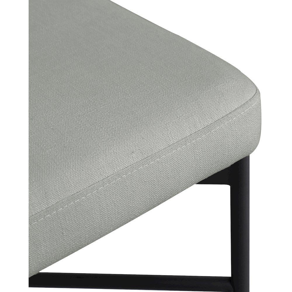 Rivage Light Grey Durable Linen Textured Fabric Stool, Set of 2