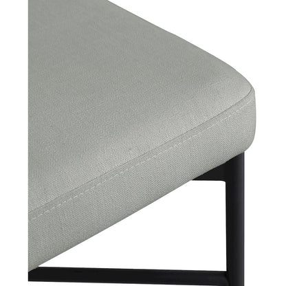 Rivage Light Grey Durable Linen Textured Fabric Stool, Set of 2