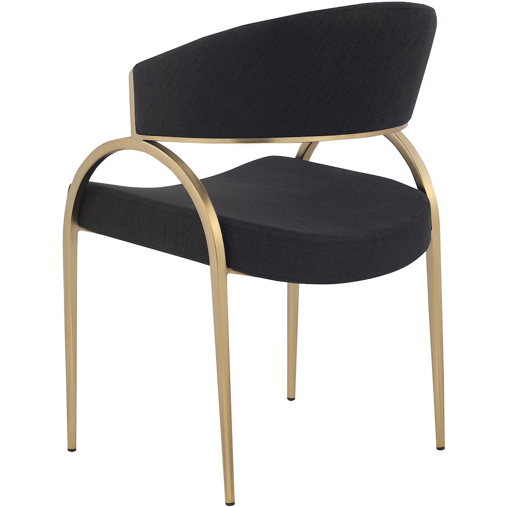 Privet Black Linen Textured Fabric Dining Chair, Set of 2