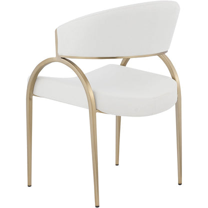Privet Cream Linen Textured Fabric Dining Chair, Set of 2