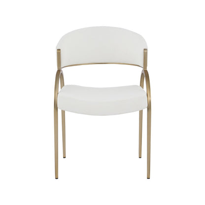 Privet Cream Linen Textured Fabric Dining Chair, Set of 2