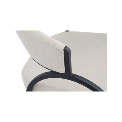 Privet Beige Linen Textured Fabric Dining Chair, Set of 2