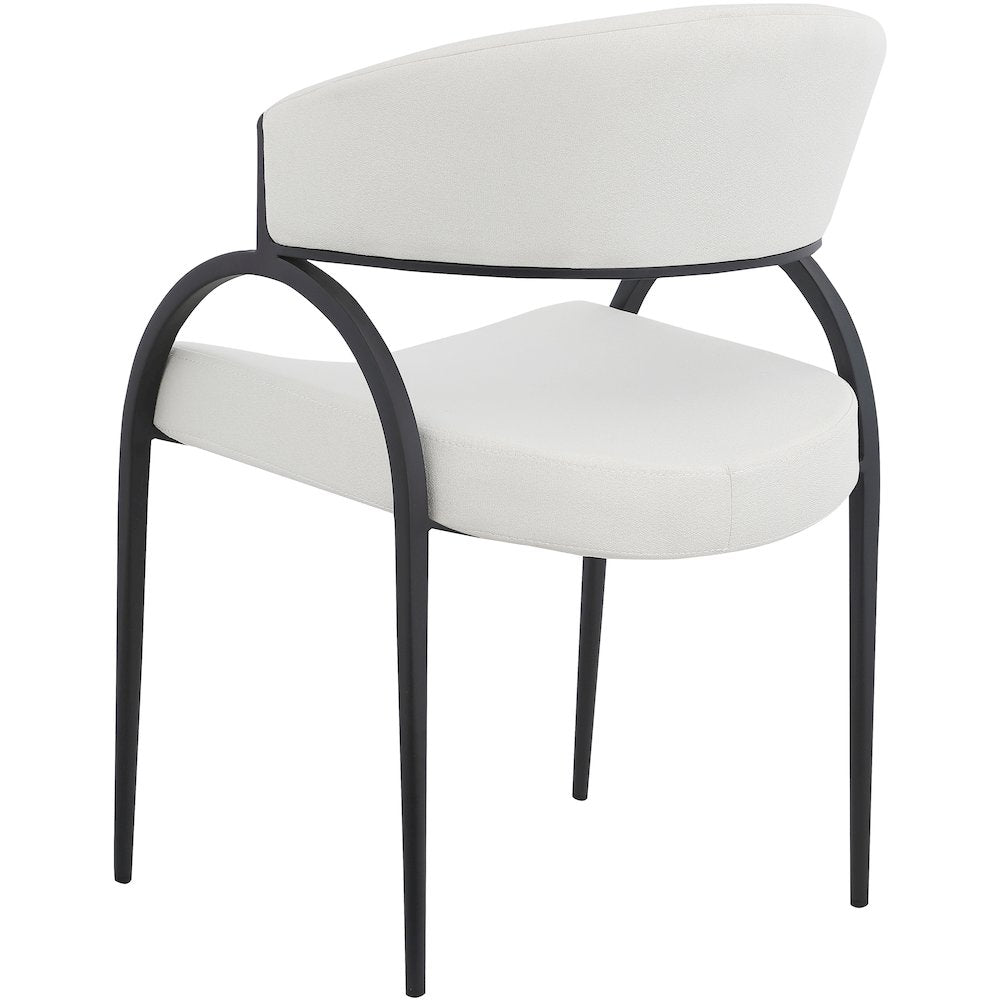 Privet Cream Linen Textured Fabric Dining Chair, Set of 2