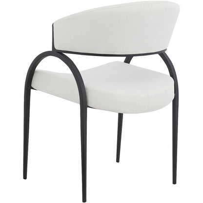 Privet Cream Linen Textured Fabric Dining Chair, Set of 2