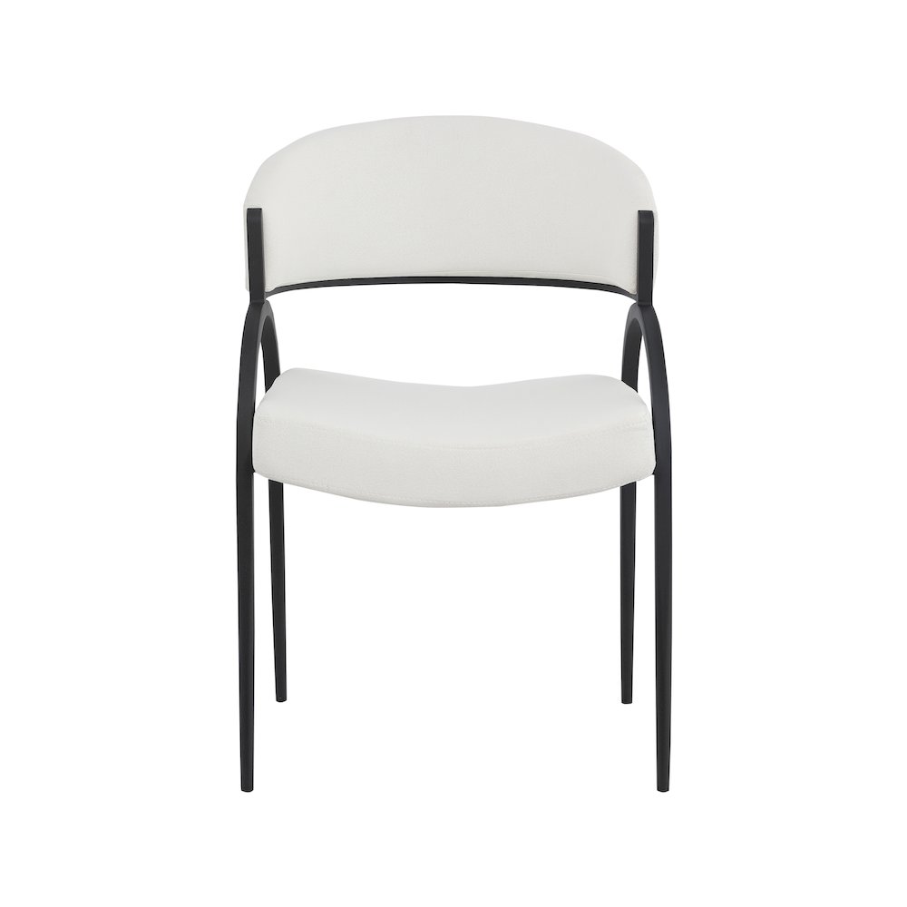 Privet Cream Linen Textured Fabric Dining Chair, Set of 2