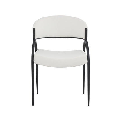 Privet Cream Linen Textured Fabric Dining Chair, Set of 2