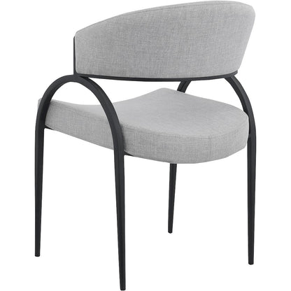 Privet Grey Linen Textured Fabric Dining Chair, Set of 2