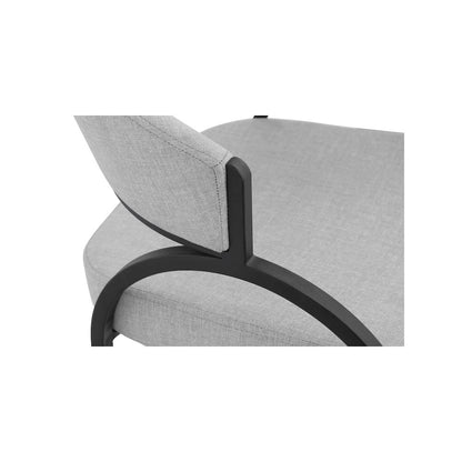 Privet Grey Linen Textured Fabric Dining Chair, Set of 2