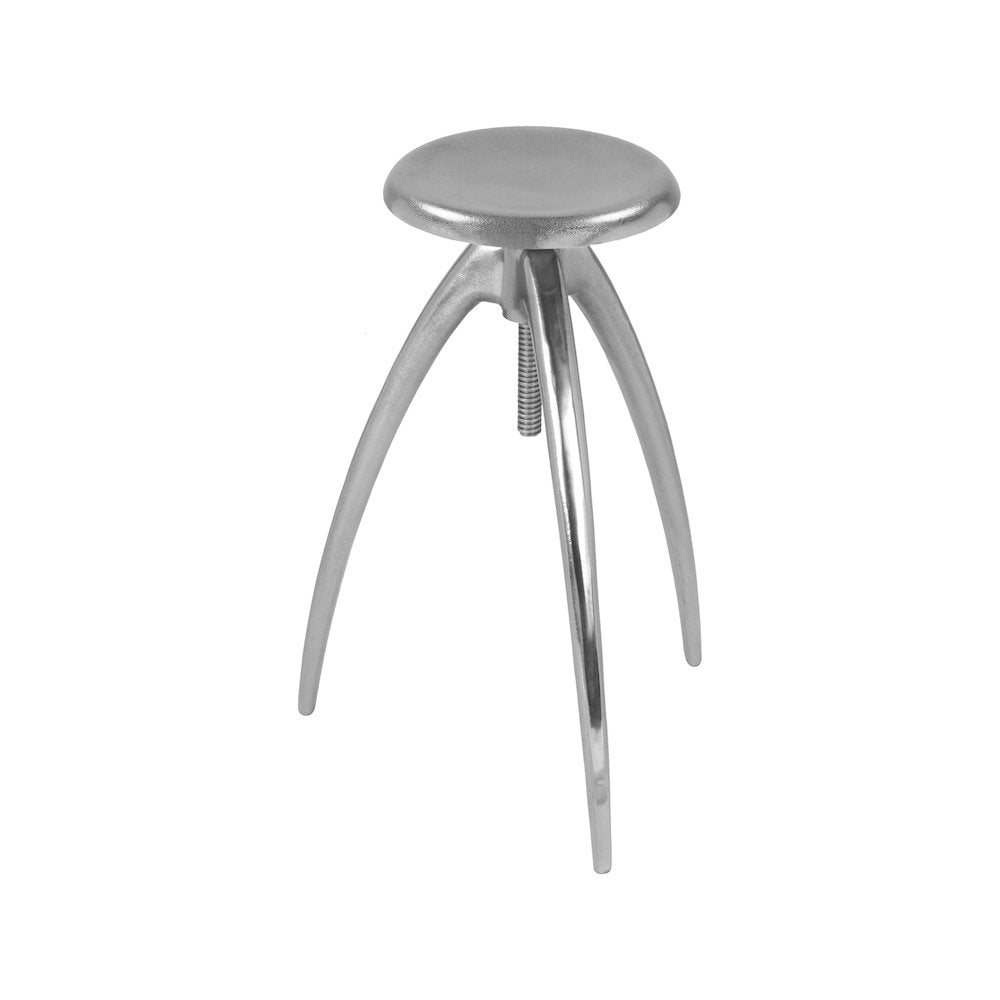 Clara Silver Aluminum Counter/Bar Stool