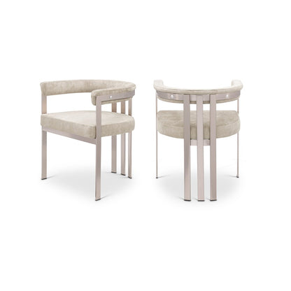 Marcello Beige Velvet Dining Chair, Set of 2