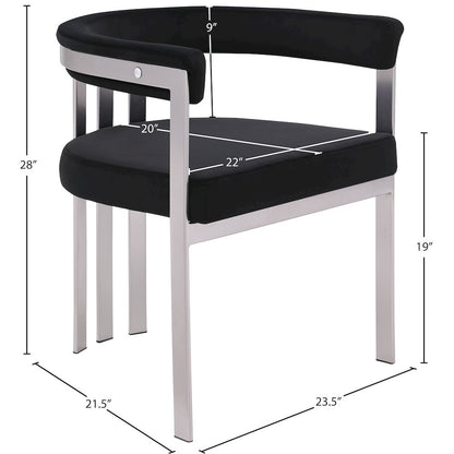 Marcello Black Velvet Dining Chair, Set of 2