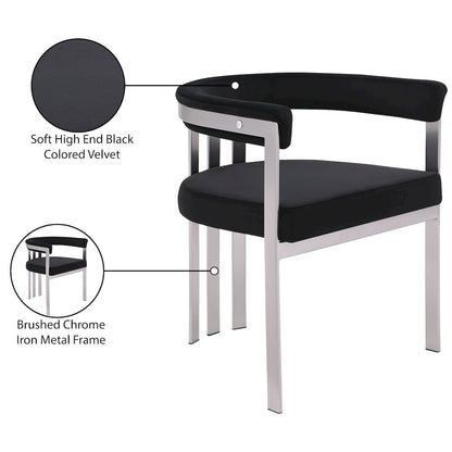 Marcello Black Velvet Dining Chair, Set of 2