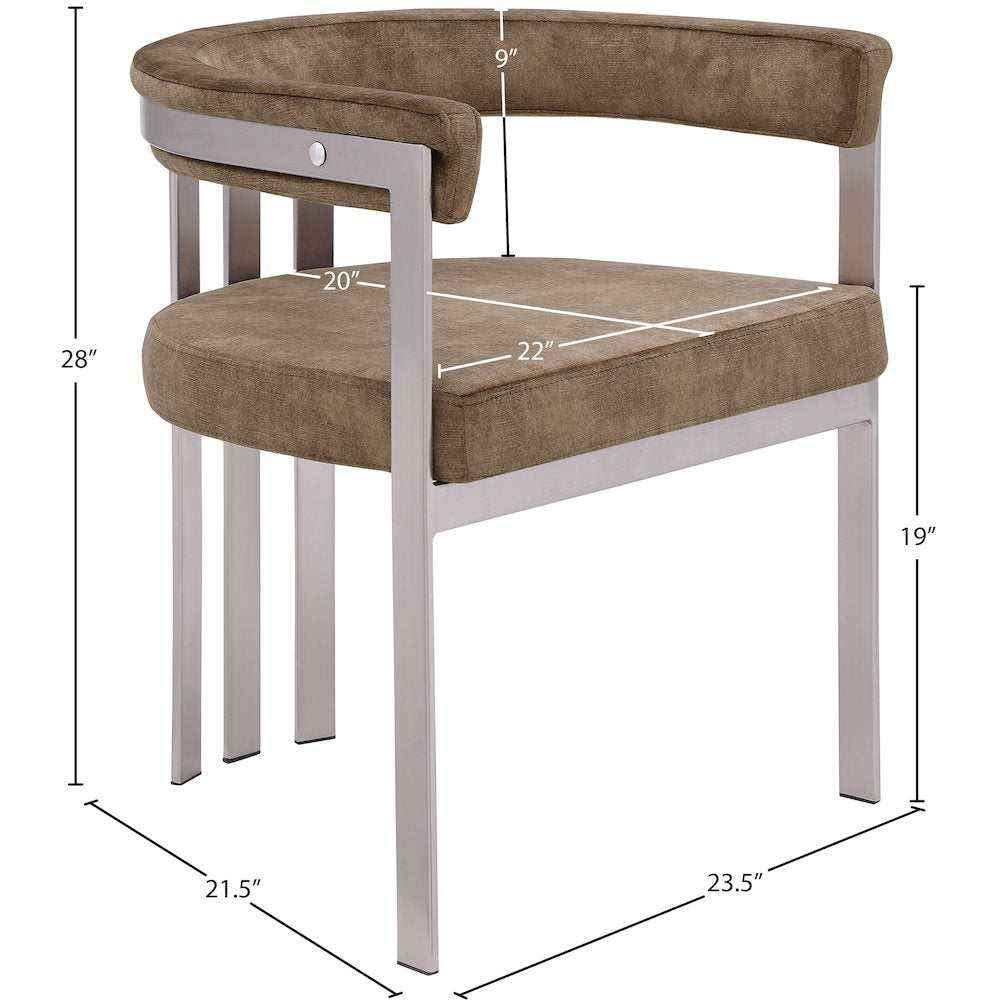 Marcello Brown Velvet Dining Chair, Set of 2