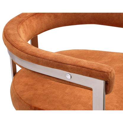 Marcello Cognac Velvet Dining Chair, Set of 2