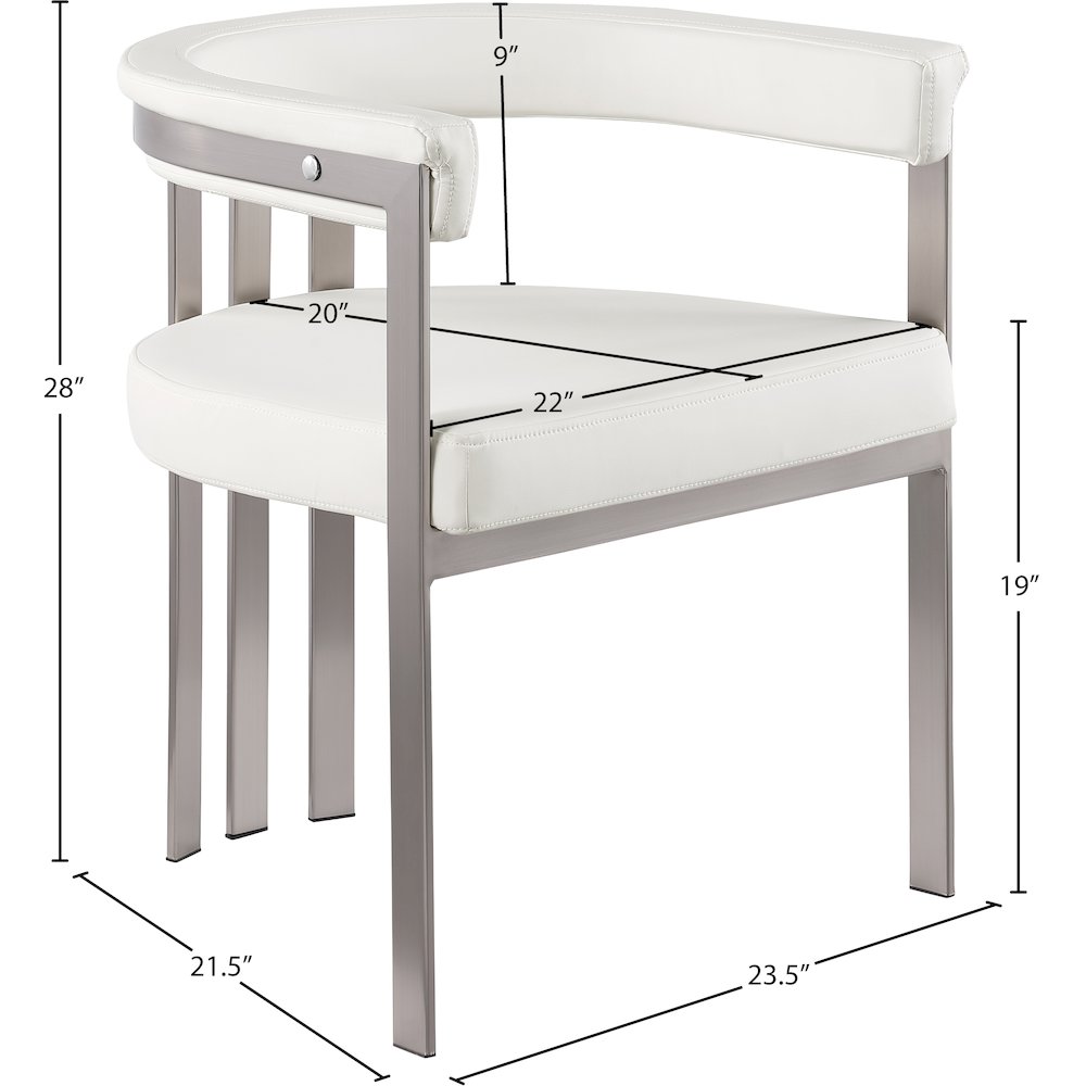 Marcello Cream Vegan Leather Dining Chair, Set of 2