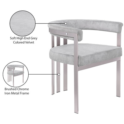 Marcello Grey Velvet Dining Chair, Set of 2