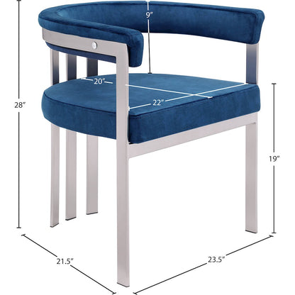 Marcello Navy Velvet Dining Chair, Set of 2