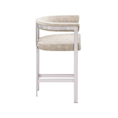 Marcello Beige Velvet Counter Stool, Set of 2