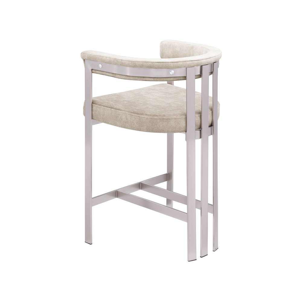 Marcello Beige Velvet Counter Stool, Set of 2