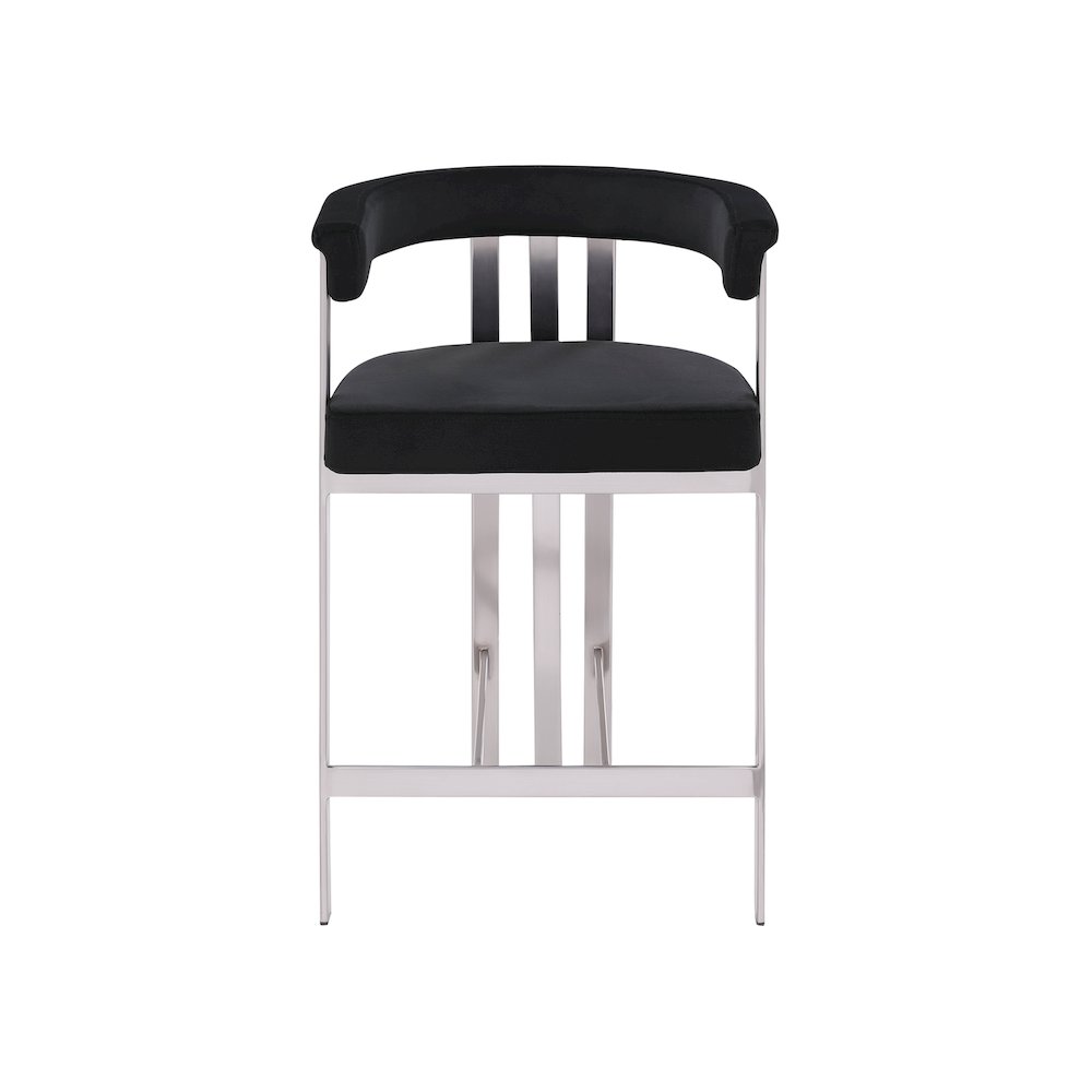 Marcello Black Velvet Counter Stool, Set of 2