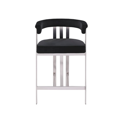 Marcello Black Velvet Counter Stool, Set of 2