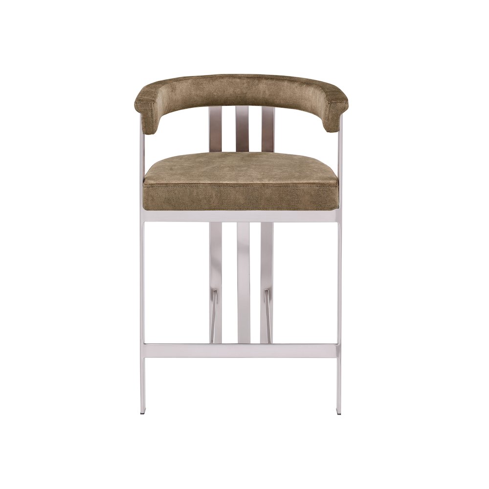 Marcello Brown Velvet Counter Stool, Set of 2