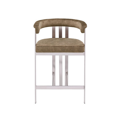 Marcello Brown Velvet Counter Stool, Set of 2