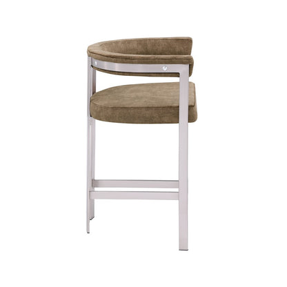 Marcello Brown Velvet Counter Stool, Set of 2