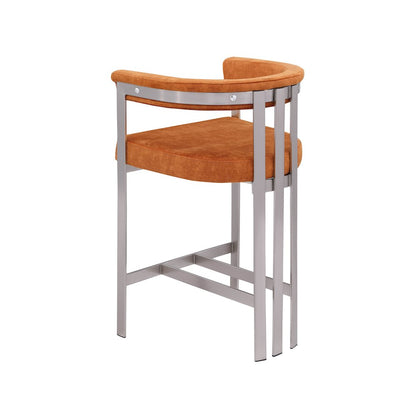 Marcello Cognac Velvet Counter Stool, Set of 2