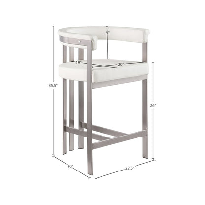 Marcello Cream Vegan Leather Counter Stool, Set of 2