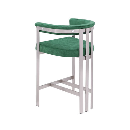 Marcello Green Velvet Counter Stool, Set of 2