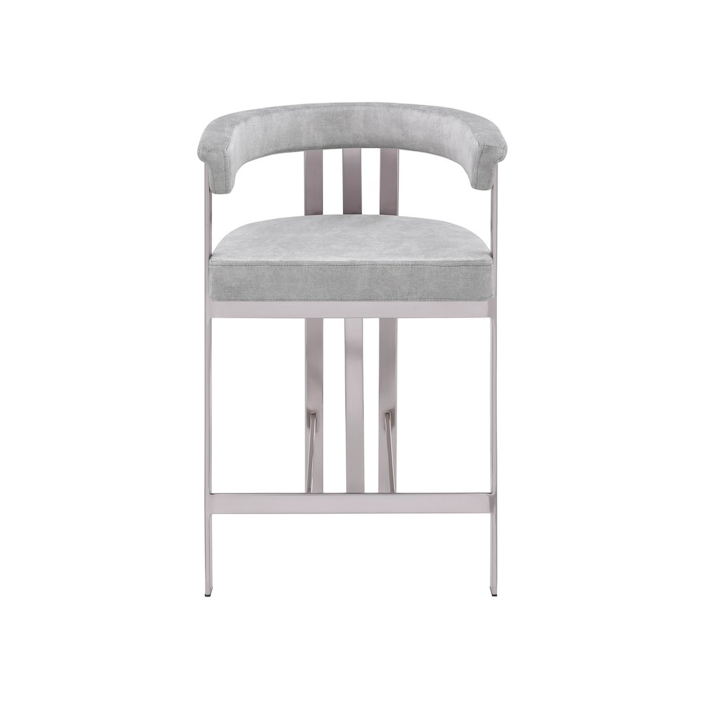 Marcello Grey Velvet Counter Stool, Set of 2