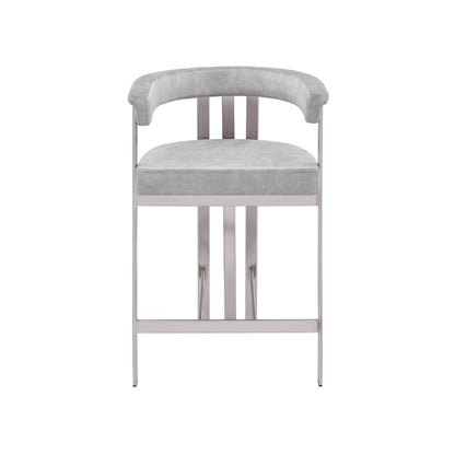 Marcello Grey Velvet Counter Stool, Set of 2
