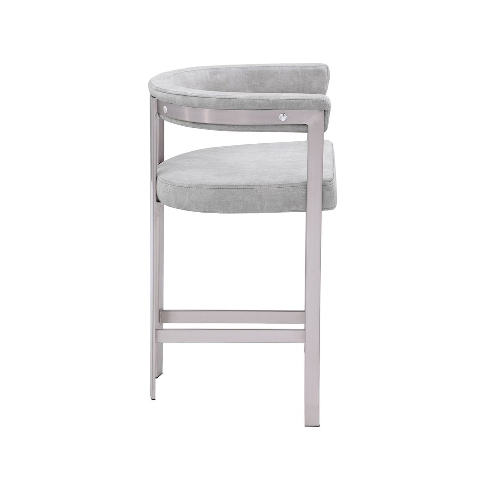 Marcello Grey Velvet Counter Stool, Set of 2