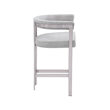 Marcello Grey Velvet Counter Stool, Set of 2