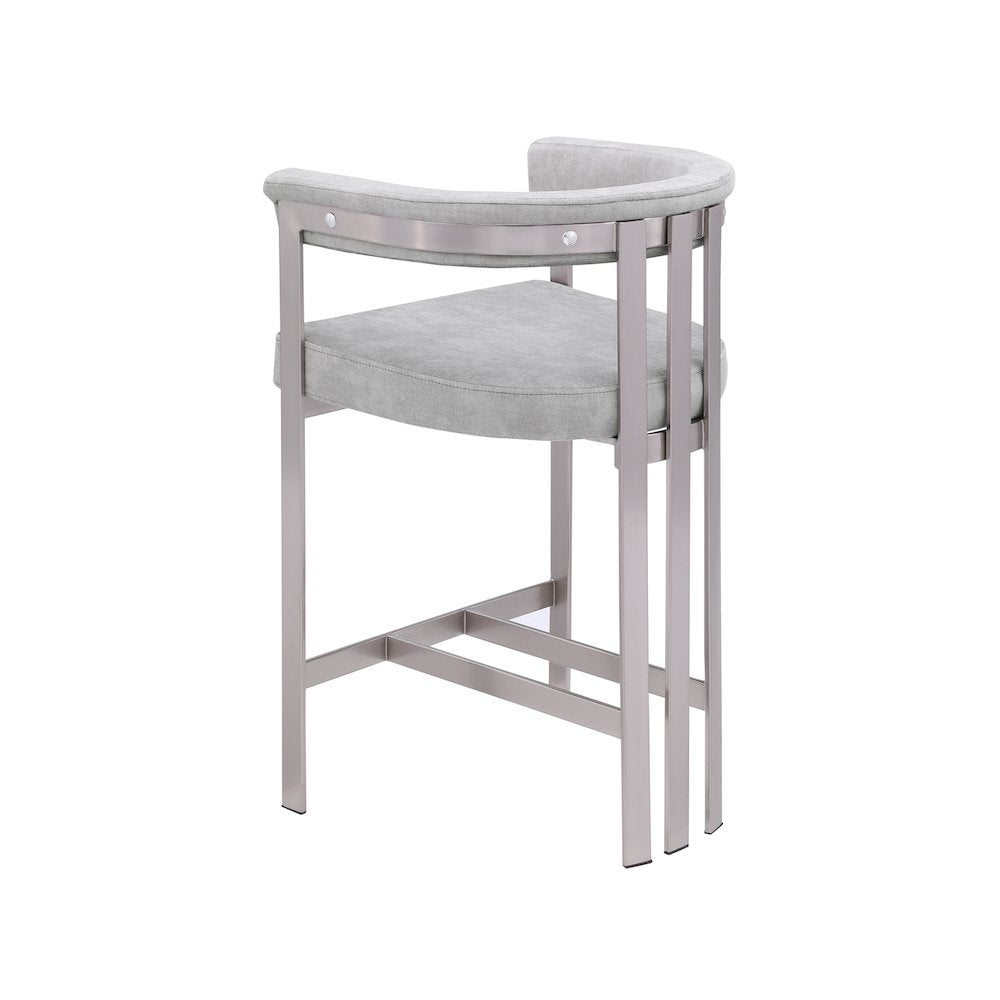 Marcello Grey Velvet Counter Stool, Set of 2
