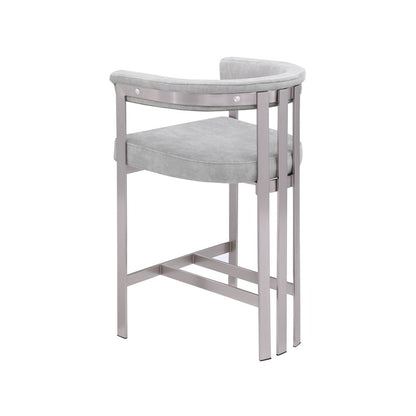 Marcello Grey Velvet Counter Stool, Set of 2