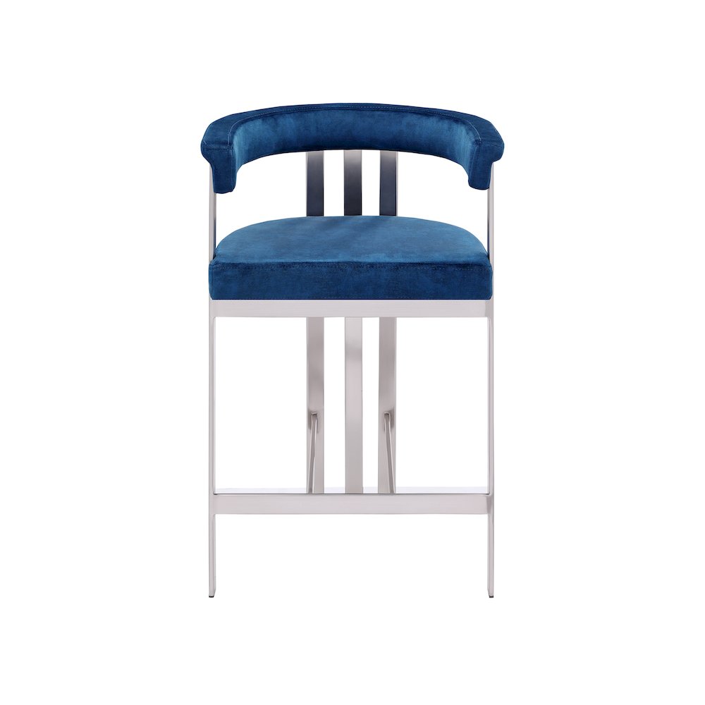 Marcello Navy Velvet Counter Stool, Set of 2