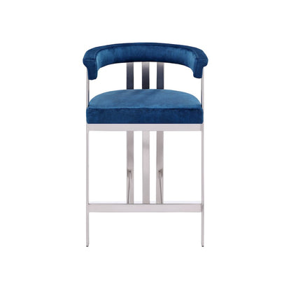 Marcello Navy Velvet Counter Stool, Set of 2