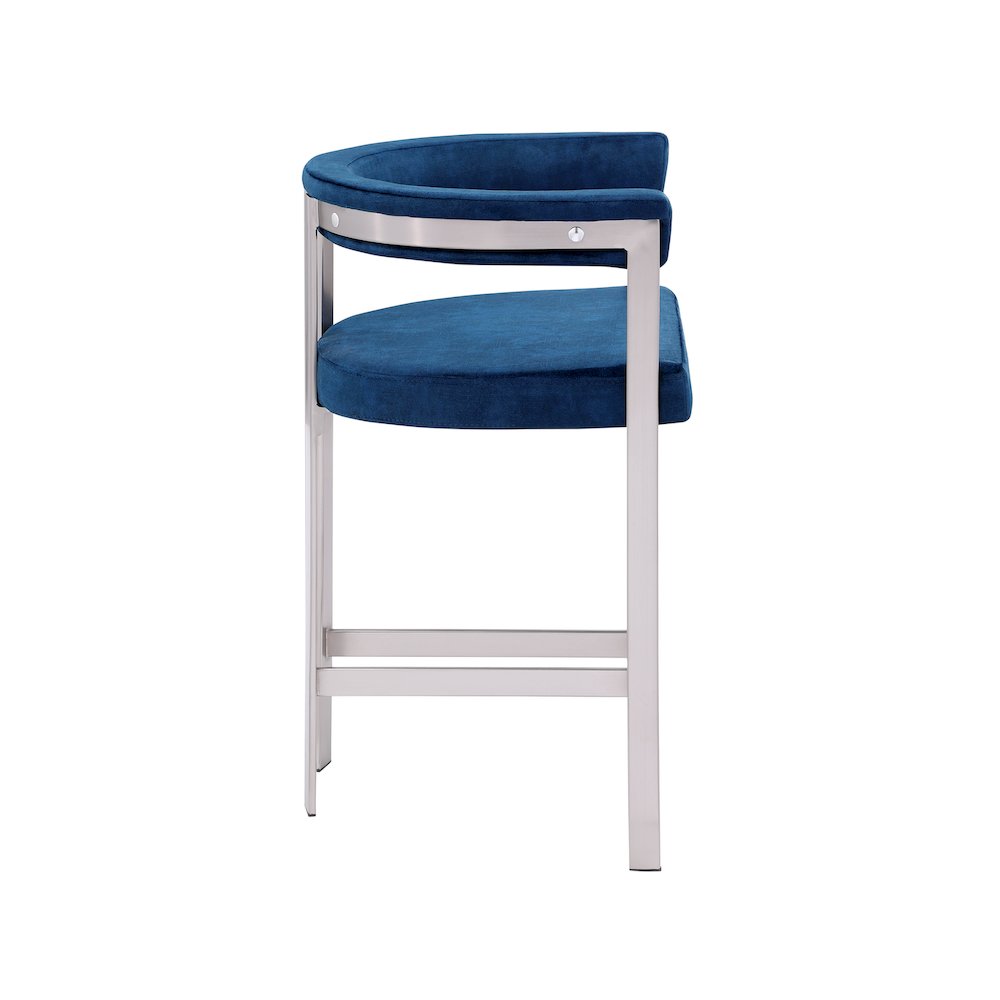 Marcello Navy Velvet Counter Stool, Set of 2