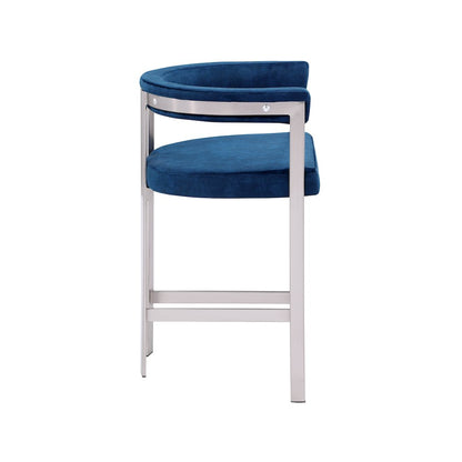 Marcello Navy Velvet Counter Stool, Set of 2