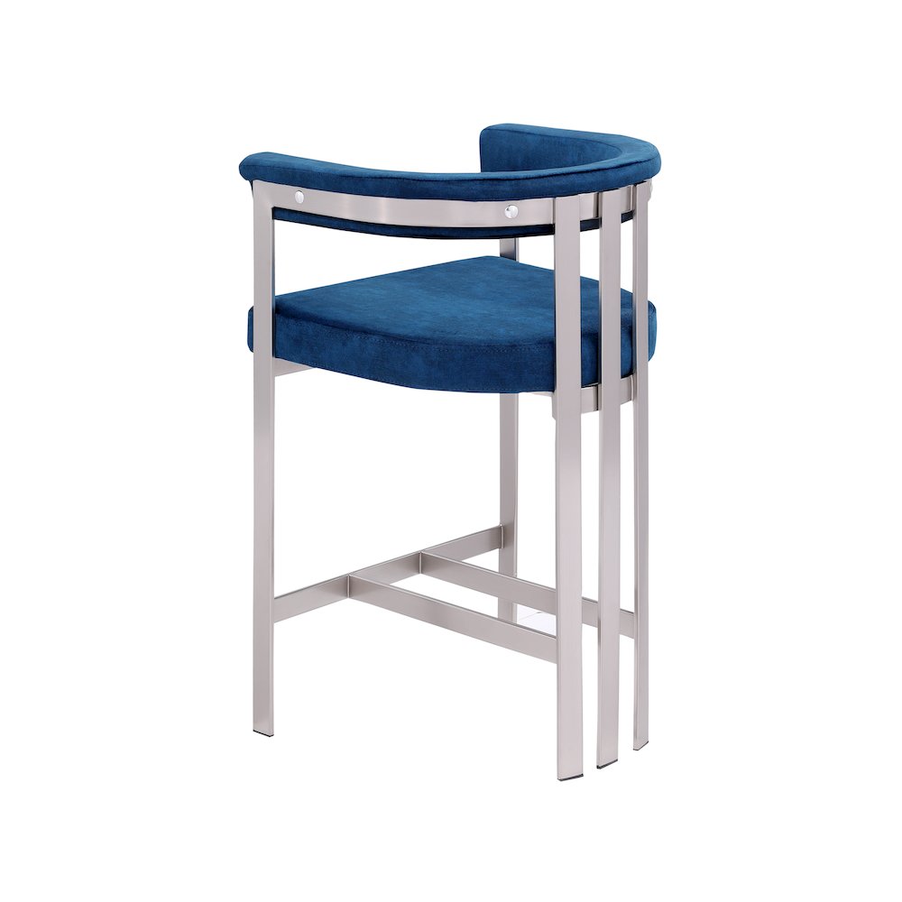 Marcello Navy Velvet Counter Stool, Set of 2