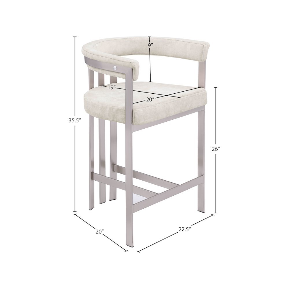 Marcello Stone Velvet Counter Stool, Set of 2